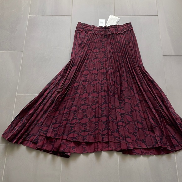 A.L.C. Maya snake print Bordeaux midi skirt (burgundy & black) - Picture 14 of 17